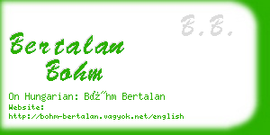 bertalan bohm business card